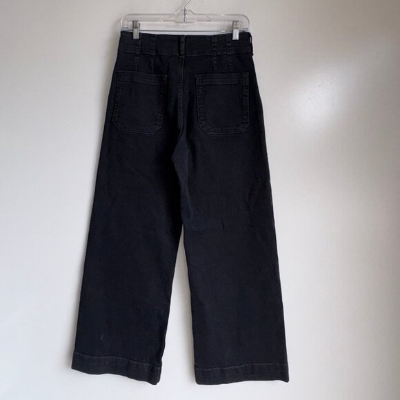 Anthropologie Maeve Colette Wide Leg Crop Jeans Size 27 Black - Picture 6 of 15